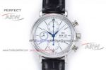 Perfect Replica IWC Portofino Automatic Watch - White Dial Black Leather Strap